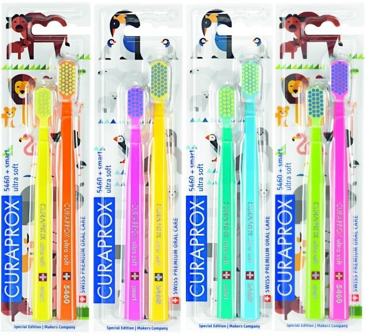 Curaprox CS 5460 Ultrasoft + CS 7600 Smart Animal Family Edition