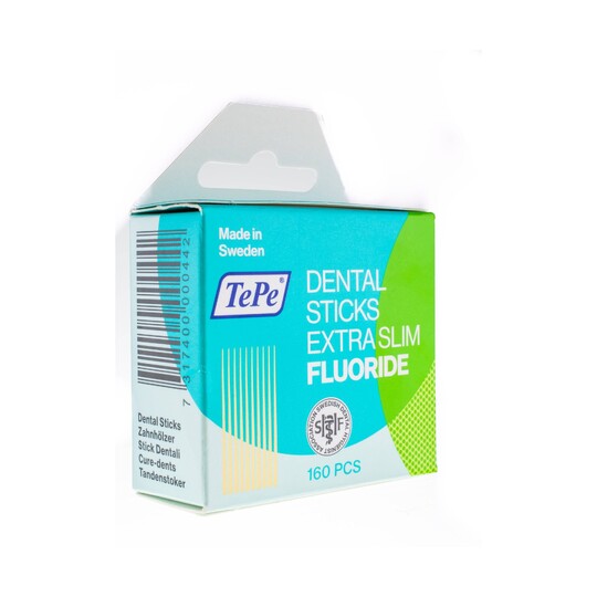 TePe Dental Sticks Slim březová párátka s fluoridem, 125 ks