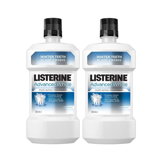 Listerine Advanced White ústní voda 2×500 ml