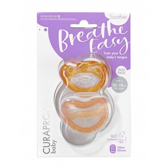 Curaprox Bio Functional dudlík 18-36 měsíců ORANŽOVÁ, 2 ks