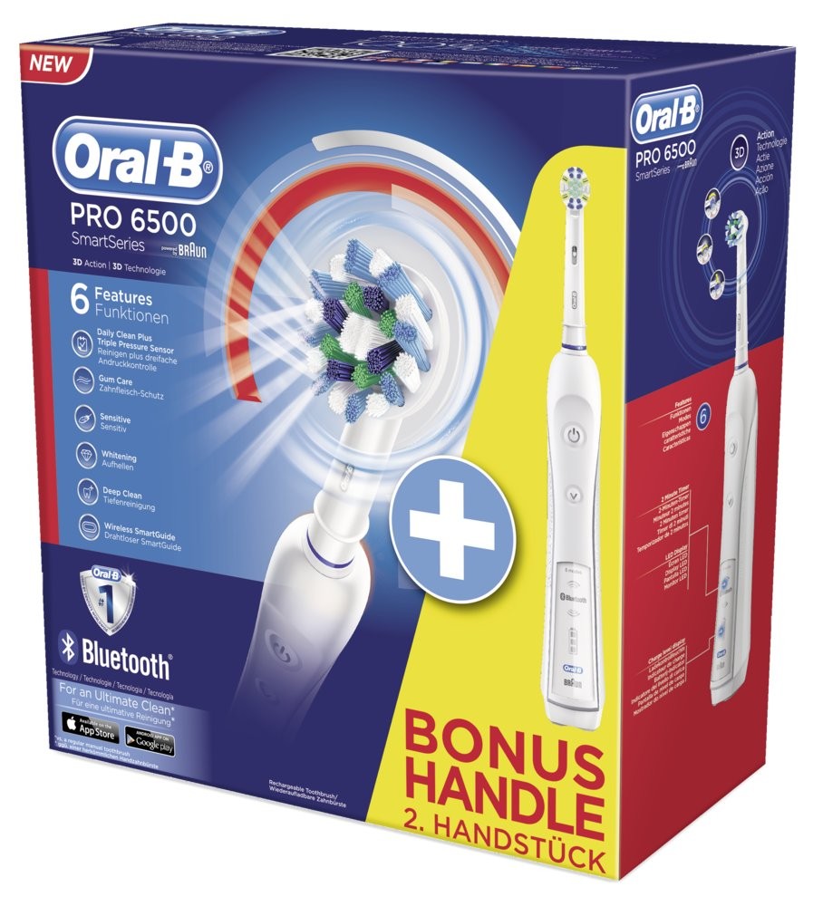 Braun Oral-B PRO 6500 SmartSeries 1+1 tělo zubní kartáček