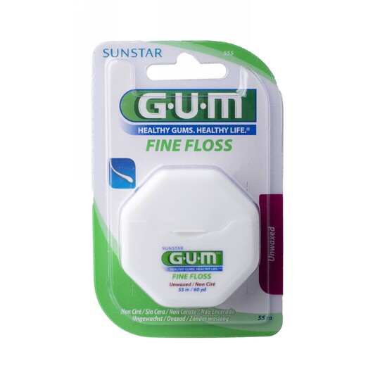 GUM Fine Floss unwaxed nevoskovaná zubní nit 55 m