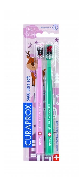 Curaprox CS 5460 Ultrasoft Winter Ginger + Rudolph zubní kartáček 2 ks