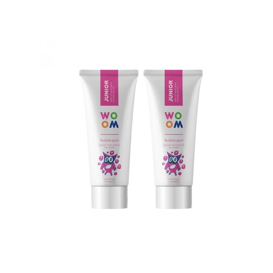 Woom Junior Bubble Gum dětská zubní pasta 2x50 ml