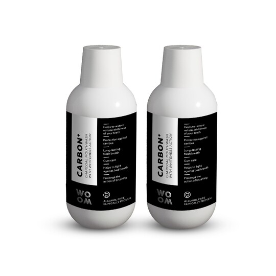 Woom Carbon+ ústní voda 2x500 ml
