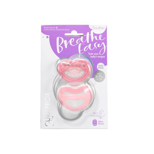 Curaprox Bio Functional dudlík 0-7 měsíců RŮŽOVÁ, 2 ks