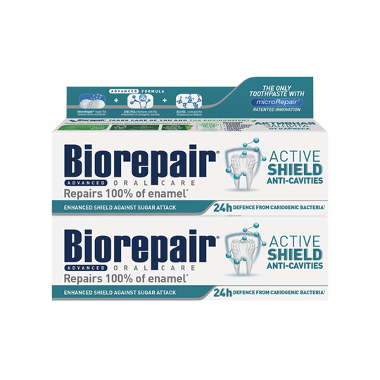 BioRepair Advanced Active Shield zubní pasta 2x75 ml