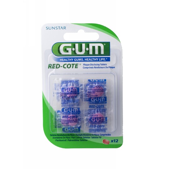 GUM Red Cote tablety pro indikaci zubního plaku 12 ks