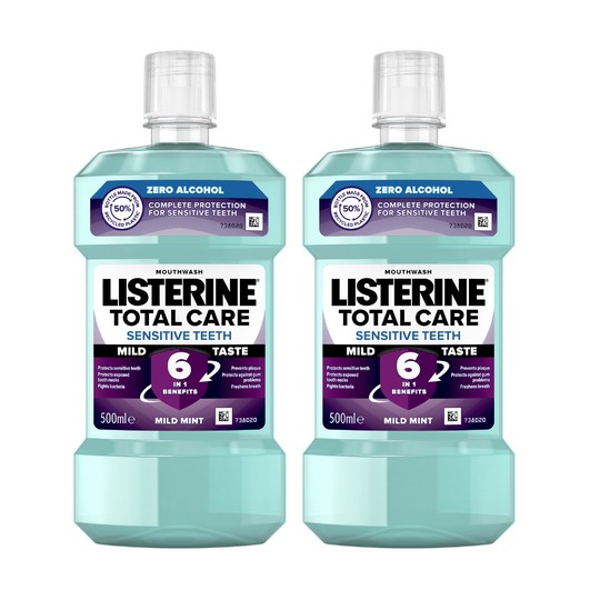 Listerine Total Care Sensitive Teeth Mild Taste ústní voda 2x500 ml