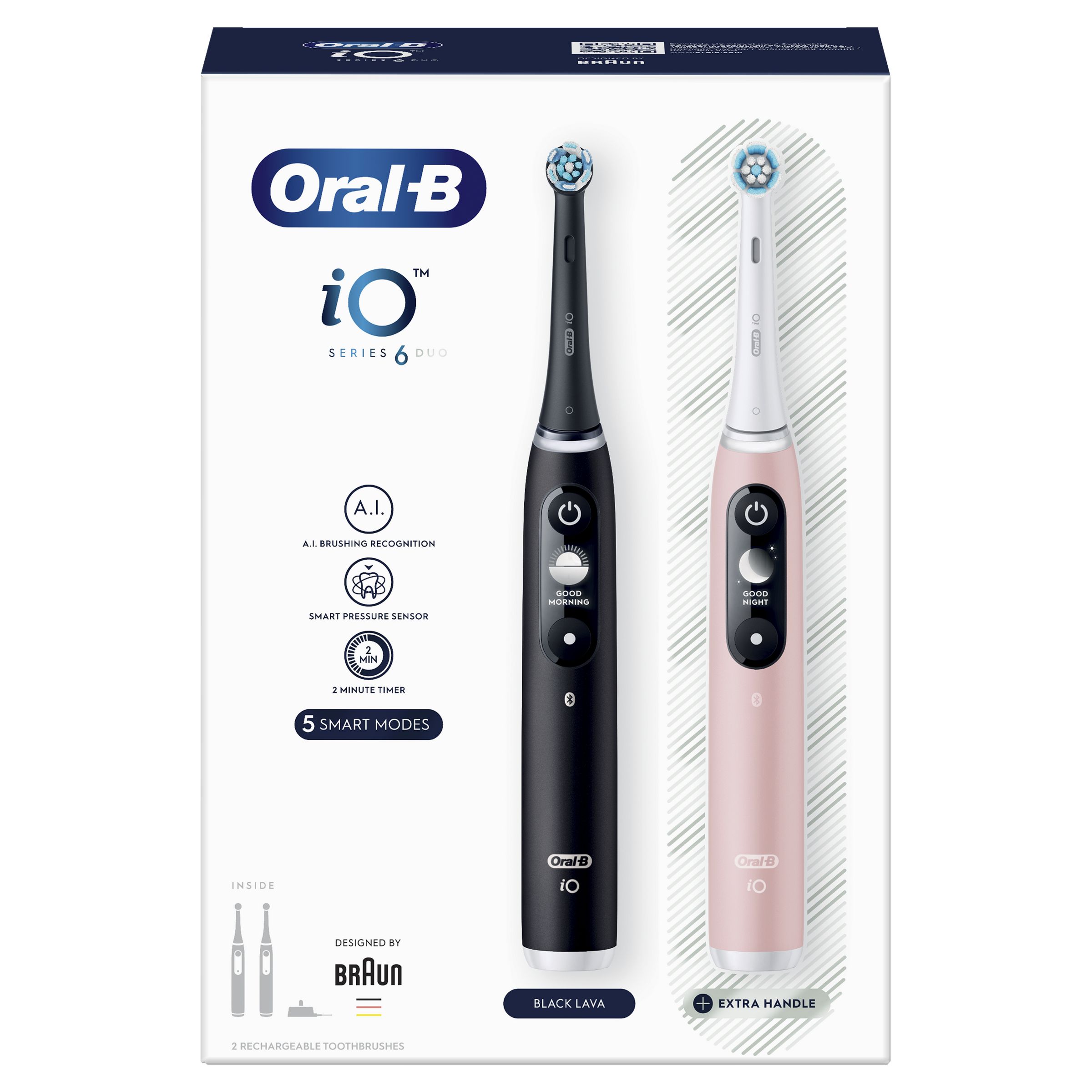 Oral-B iO Series 6 Black & Pink Sand magnetický kartáček 2 ks