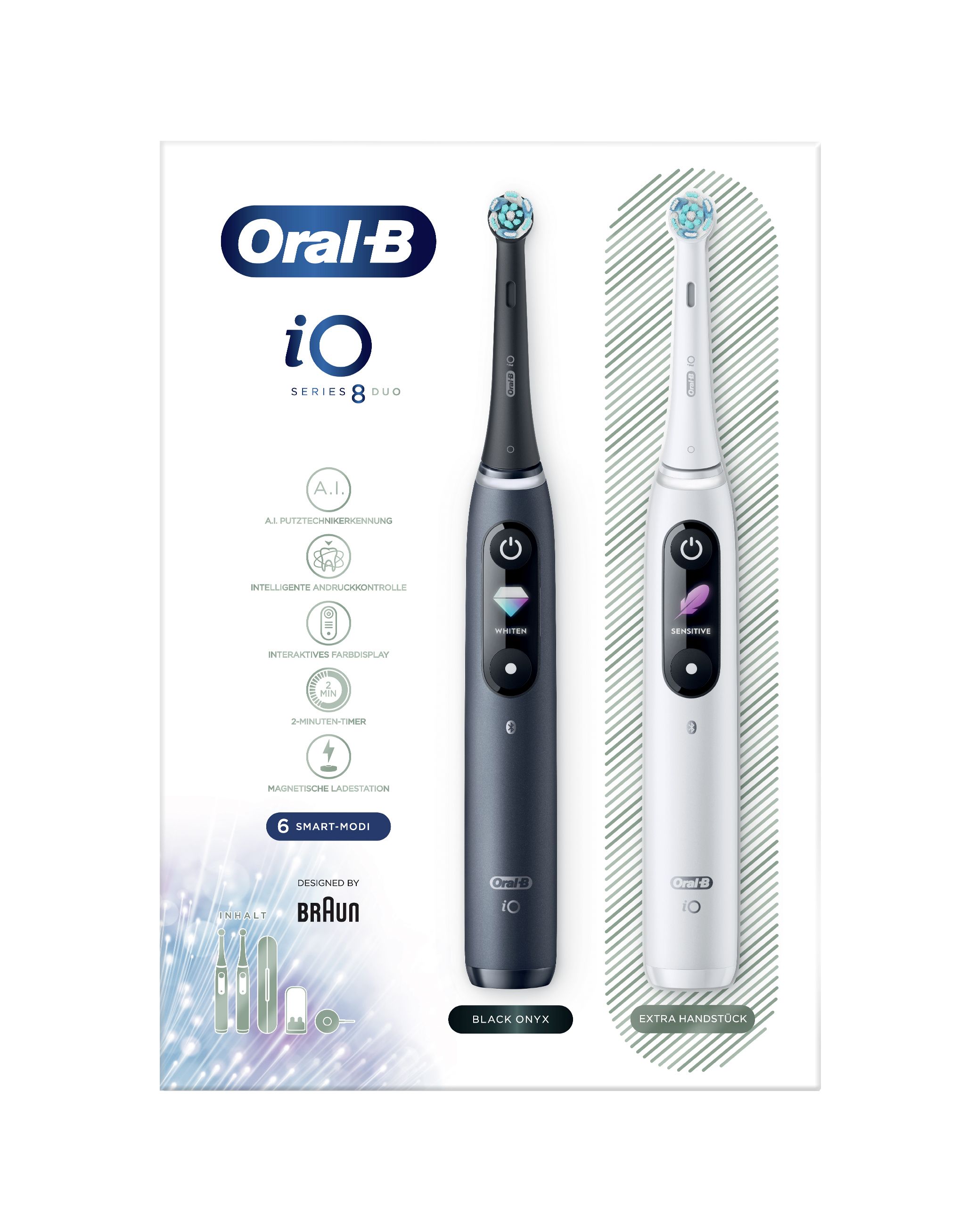 Oral-B iO Series 8 Duo White+Black magnetický kartáček 2 ks