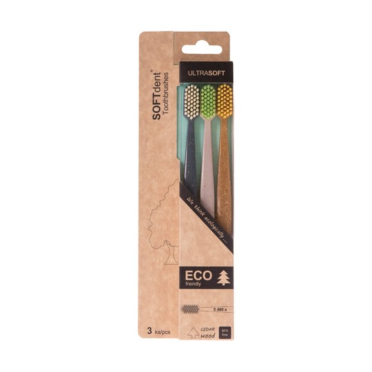 Softdent Eco Ultrasoft zubní kartáček 3 ks