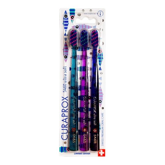 Curaprox CS 5460 Ultrasoft Summer Fish'n'stripes zubní kartáček 3 ks