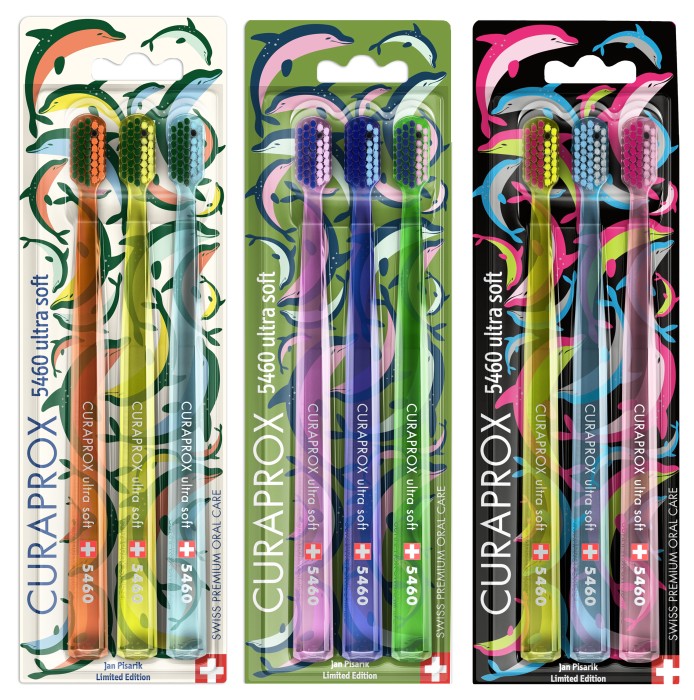 Curaprox CS 5460 Ultrasoft Summer Dolphin zubní kartáček 3 ks