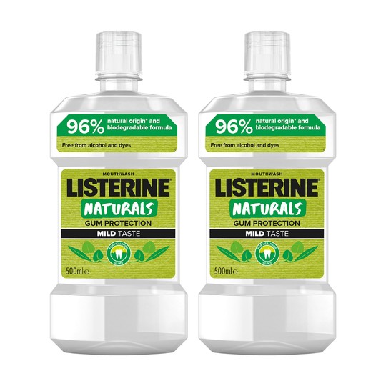Listerine Naturals Gum Protection Mild Taste ústní voda 2x500 ml