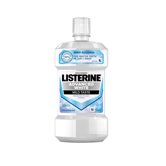 Listerine Advanced White Mild Taste ústní voda 500 ml