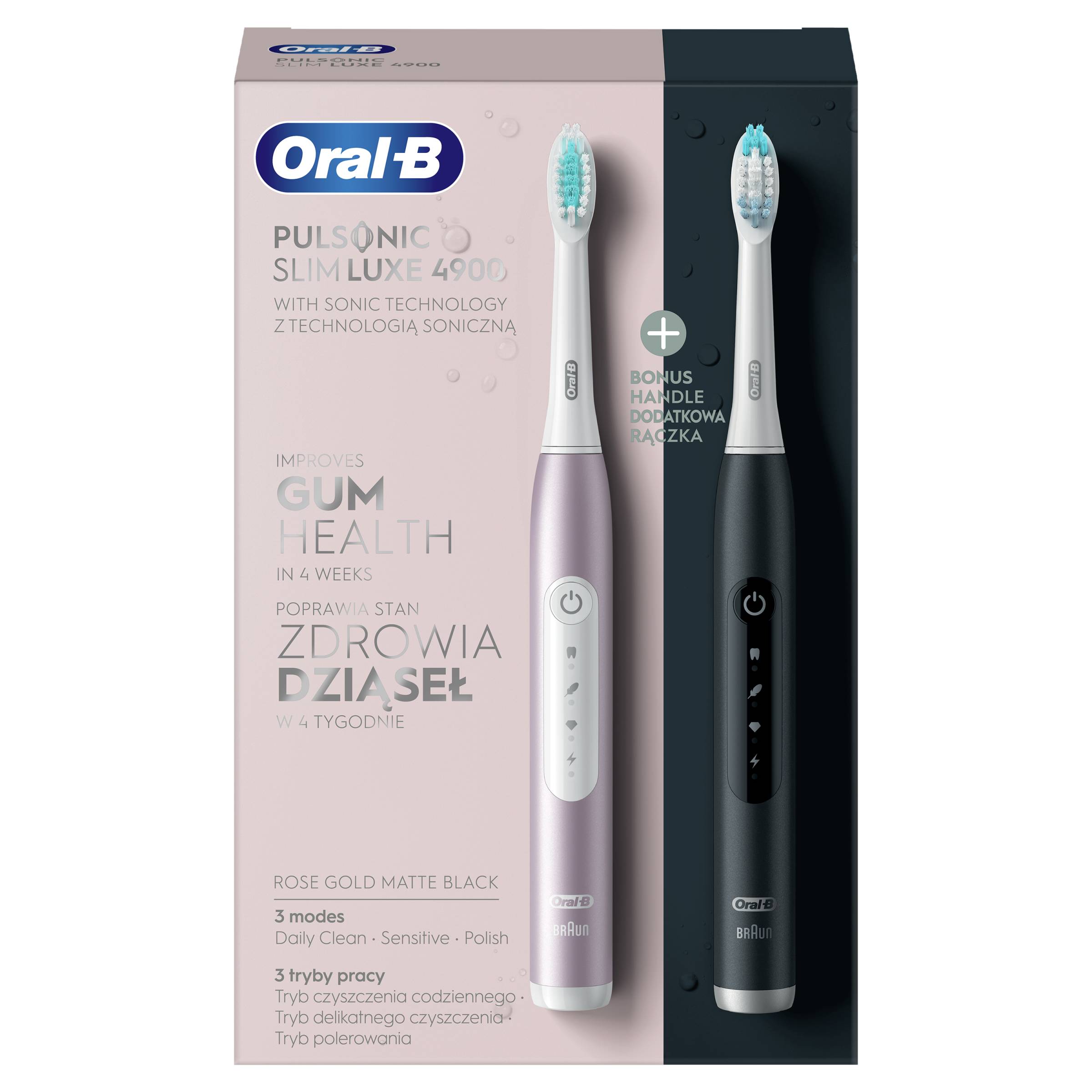 Oral-B Pulsonic Slim Luxe 4900 Black + Pink sonický kartáček 2 ks
