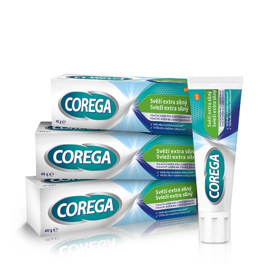 Corega Extra strong svěží dech 3×40 g