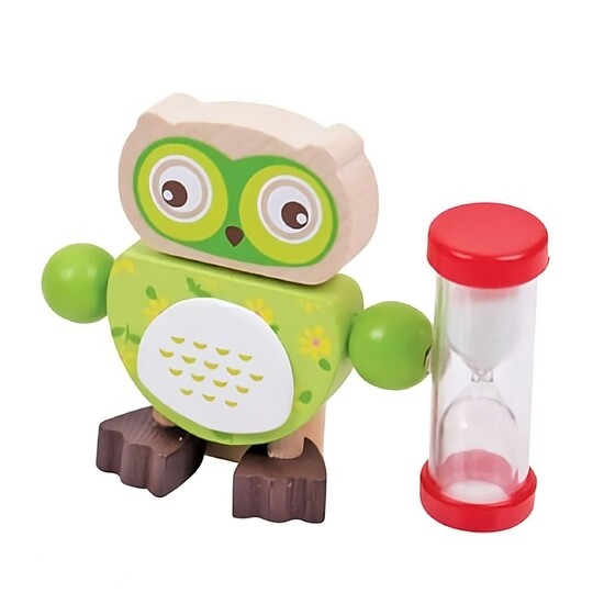 Bigjigs Toys přesýpací hodiny sovička – zelená