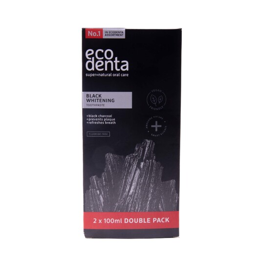 Ecodenta Black Whitening bělicí zubní pasta 2x100 ml