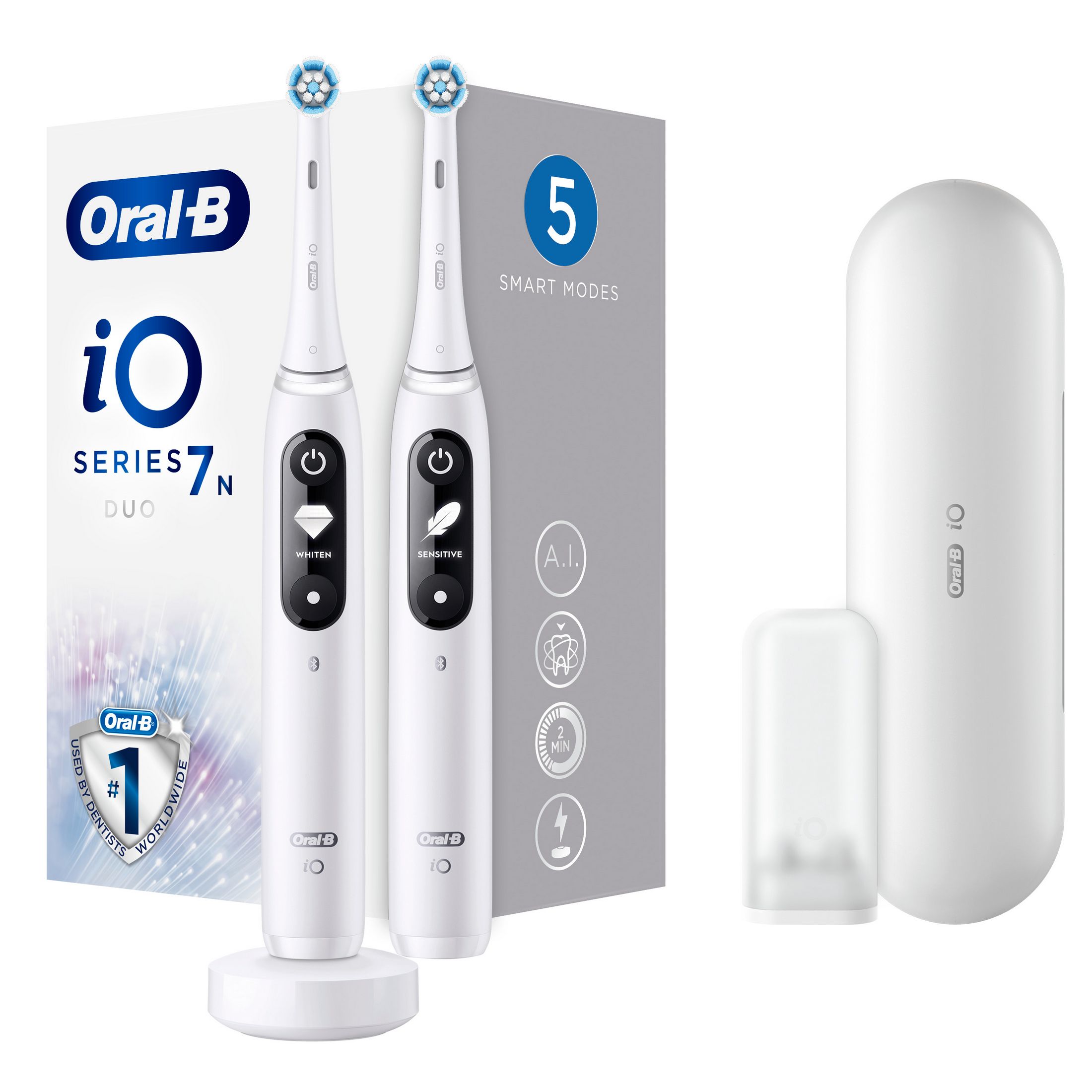 Oral-B iO Series 7 Duo White+White magnetický kartáček 2 ks