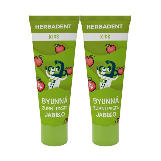 Herbadent Kids Jablko zubní pasta 2×75 g
