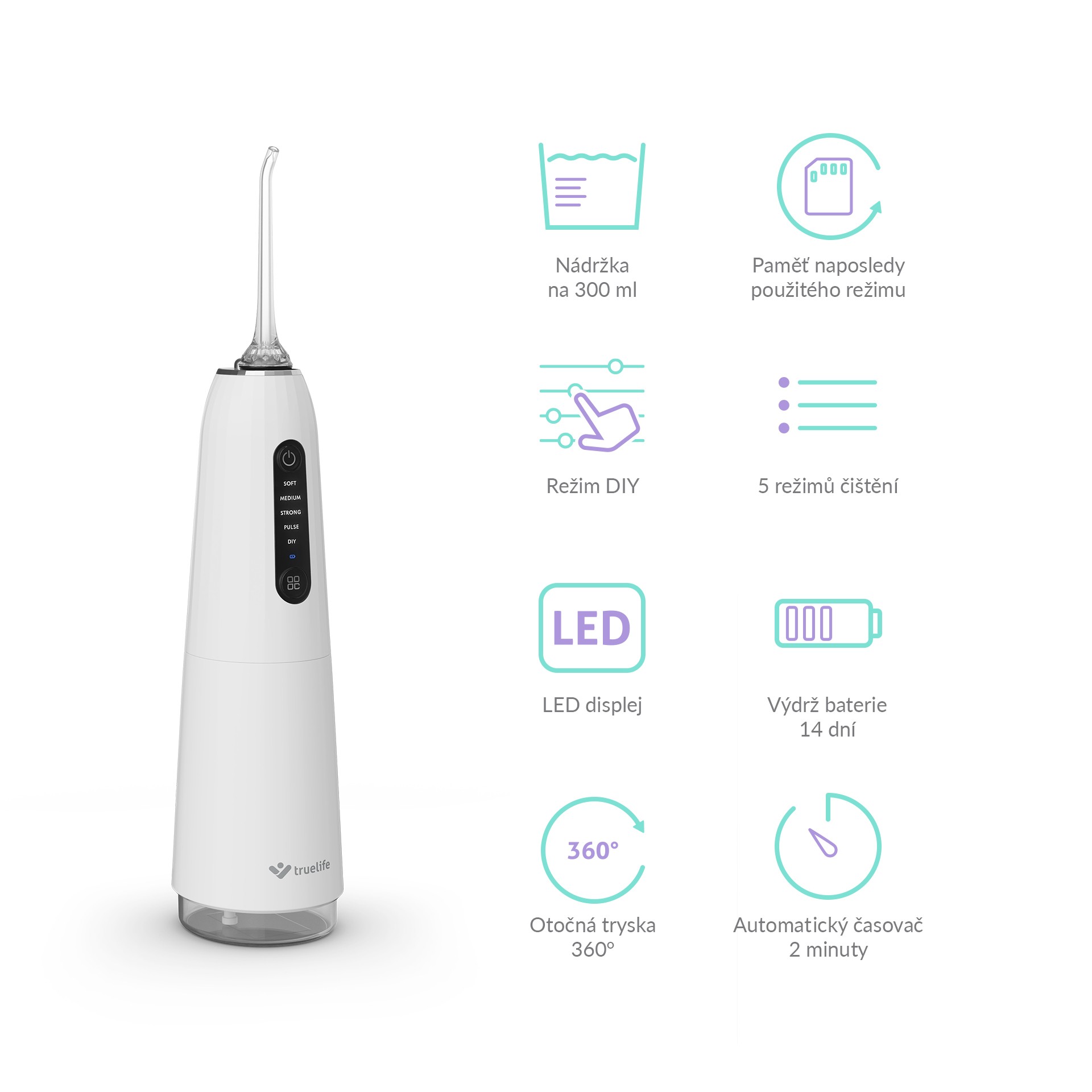 TrueLife AquaFloss Compact C200 cestovní ústní sprcha