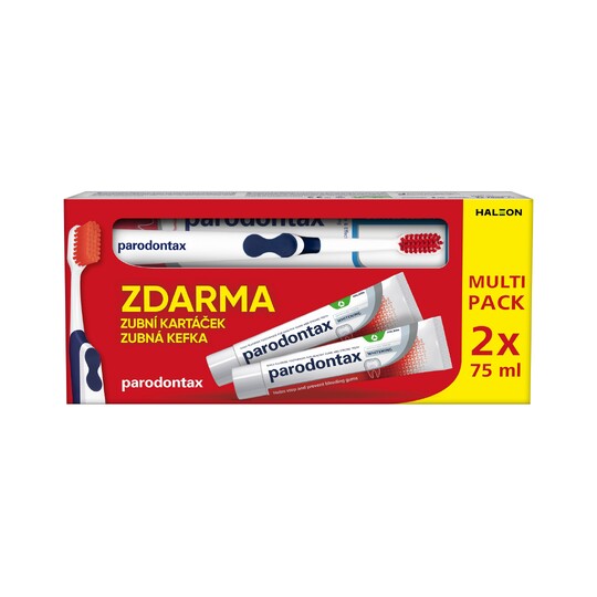Parodontax Whitening zubní pasta 2×75 ml + zubní kartáček