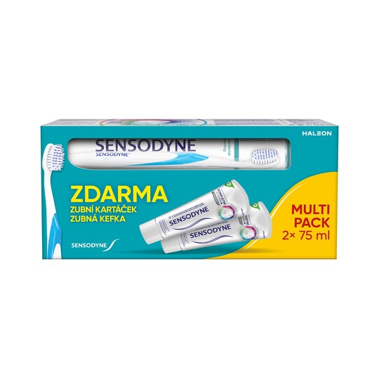 Sensodyne Complete Whitening zubní pasta 2×75 ml + zubní kartáček