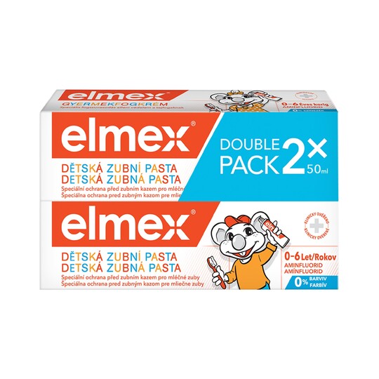 Elmex Kids 0–6 let dětská zubní pasta 2×50 ml