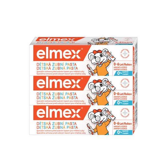 Elmex Kids 0–6 let dětská zubní pasta 3×50 ml