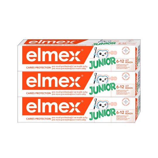 Elmex Junior 6–12 let zubní pasta 3×75 ml