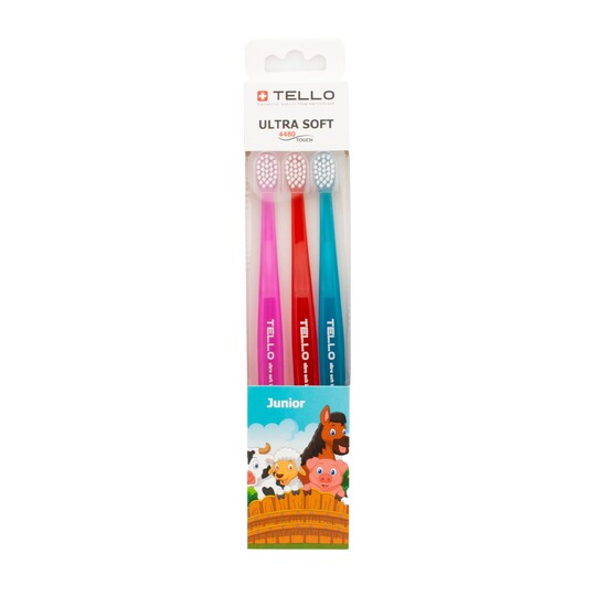 Tello 4480 UltraSoft Compact dětský zubní kartáček 3 ks