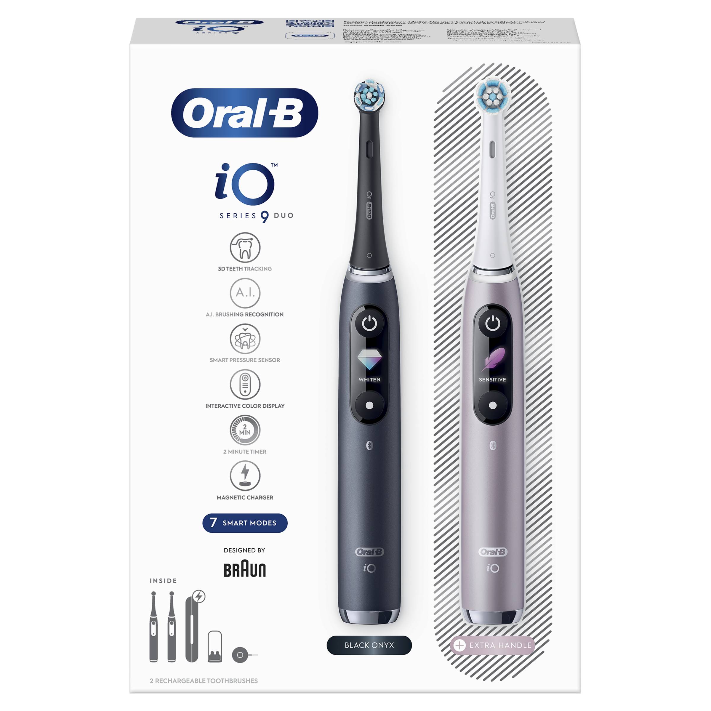 Oral-B iO Series 9 Duo Black Onyx & Rose Quartz magnetický kartáček 2 ks