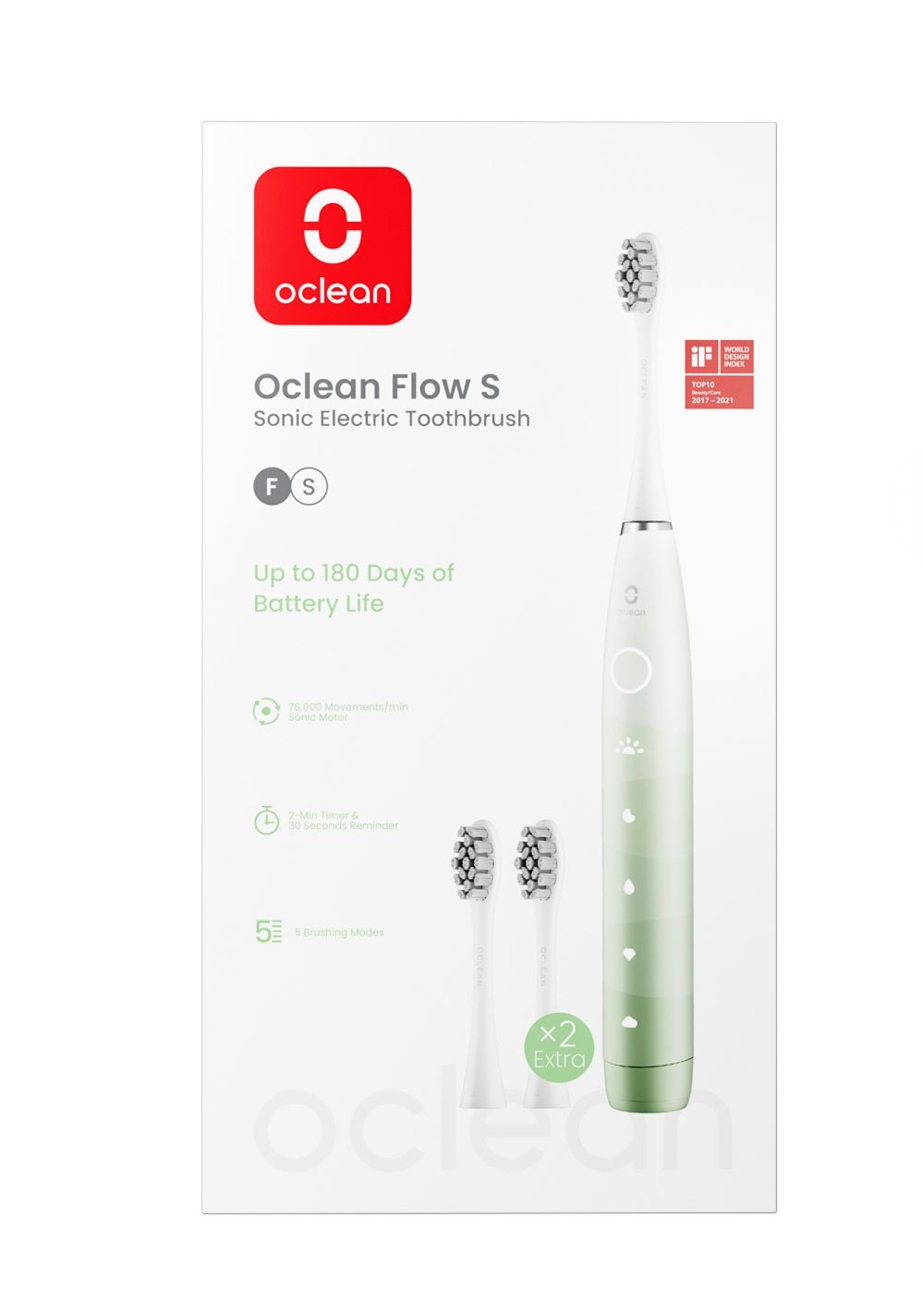 Oclean Flow S Green sonický kartáček