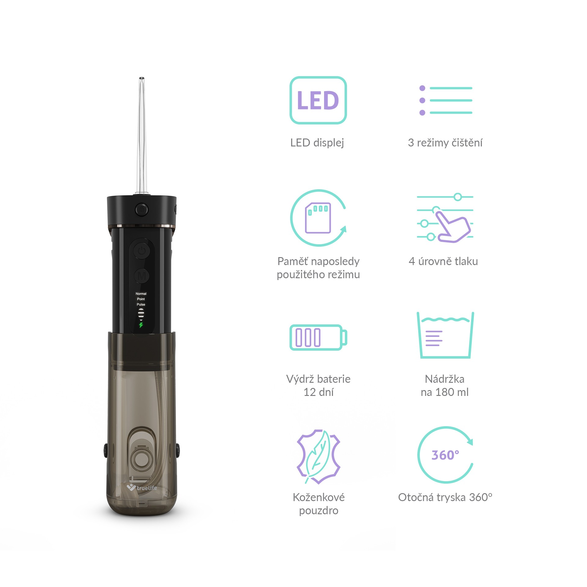 TrueLife AquaFloss Mini M50 Black ústní sprcha