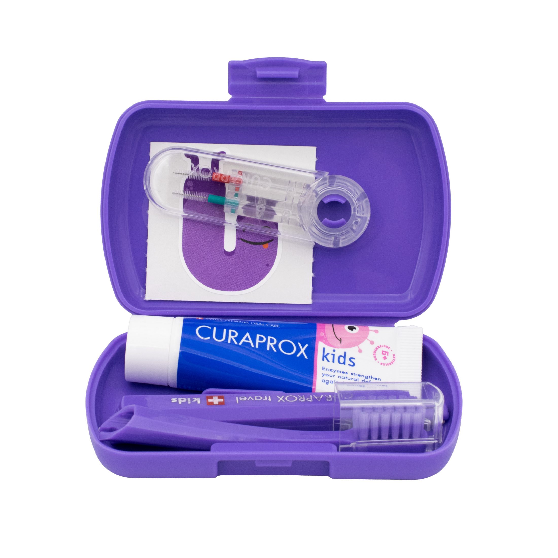Curaprox Travel Set Kids cestovní sada pro děti - fialová