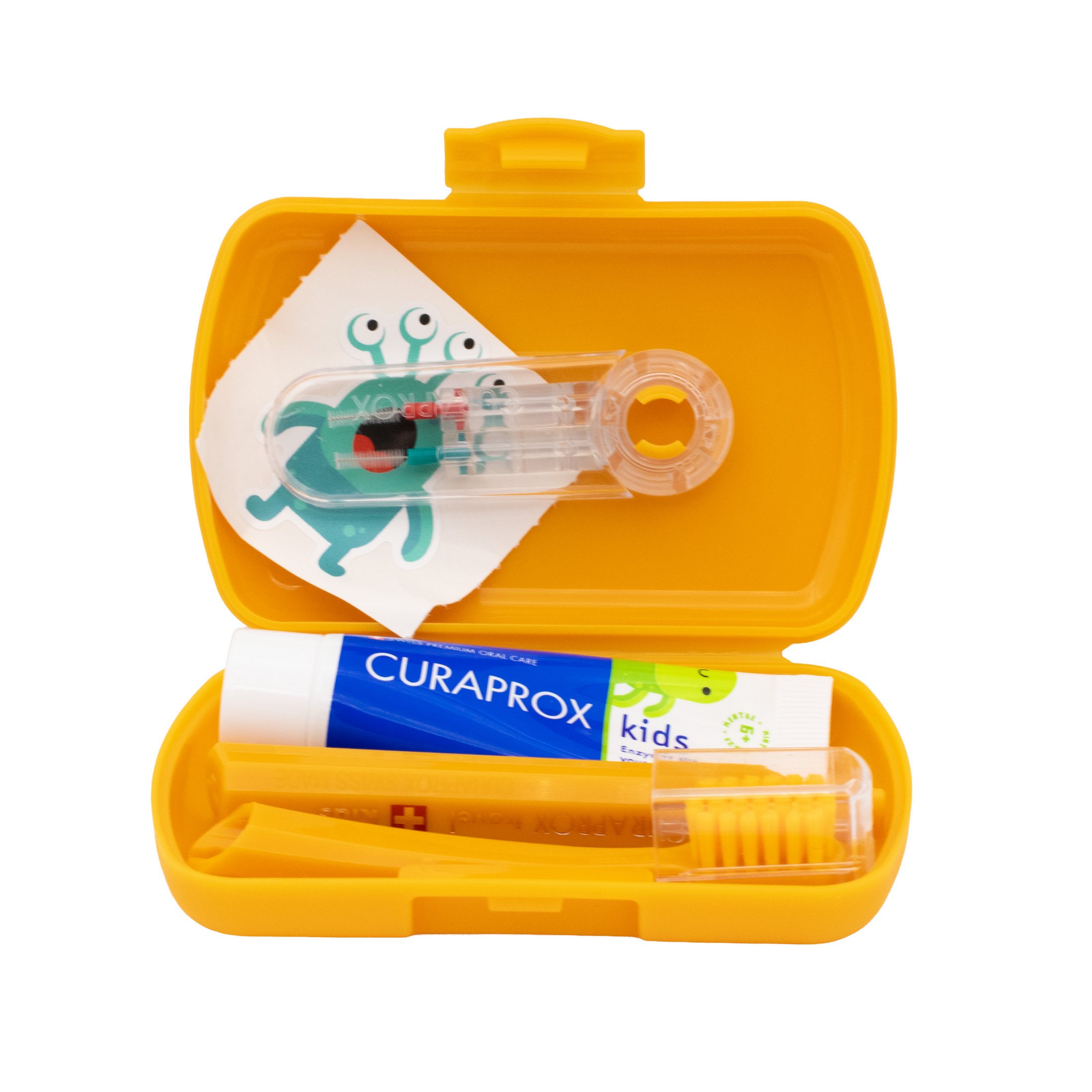 Curaprox Travel Set Kids cestovní sada pro děti - oranžová