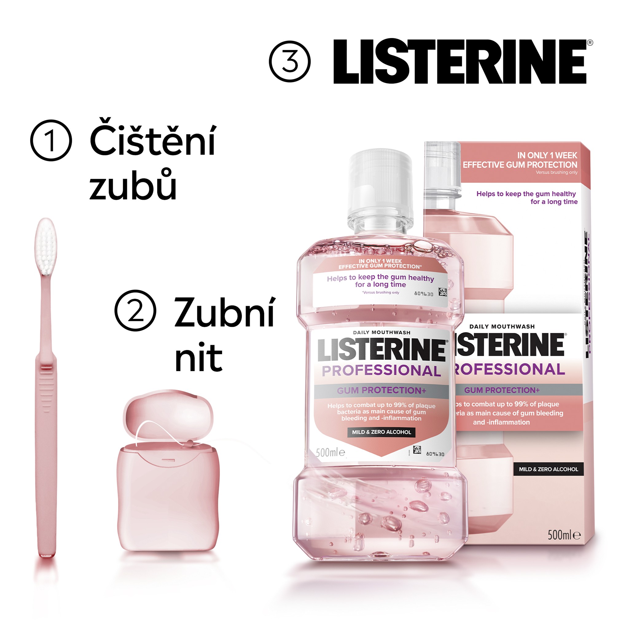 Listerine Professional Gum Protection+ ústní voda 2×500 ml