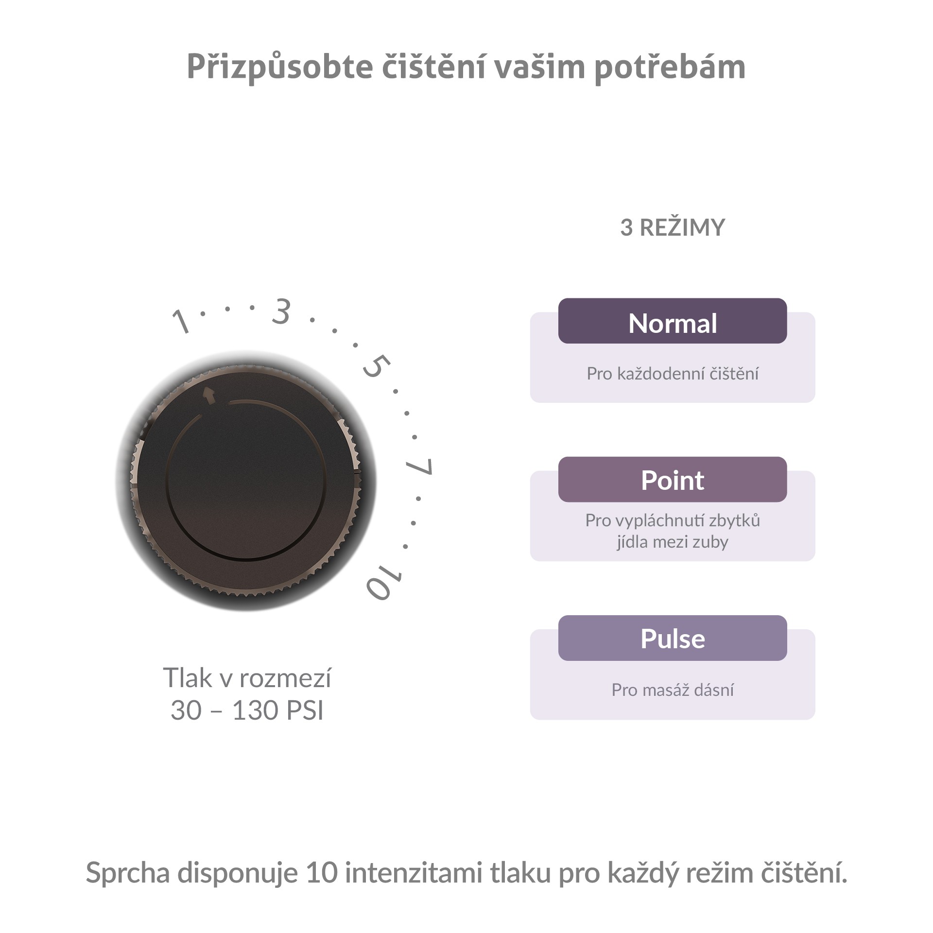 TrueLife AquaFloss Station F300 Black ústní sprcha