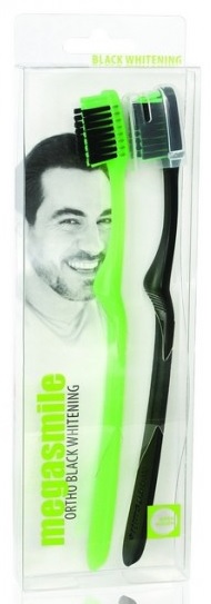 Megasmile Ortho Black Whitening zubní kartáček 2ks