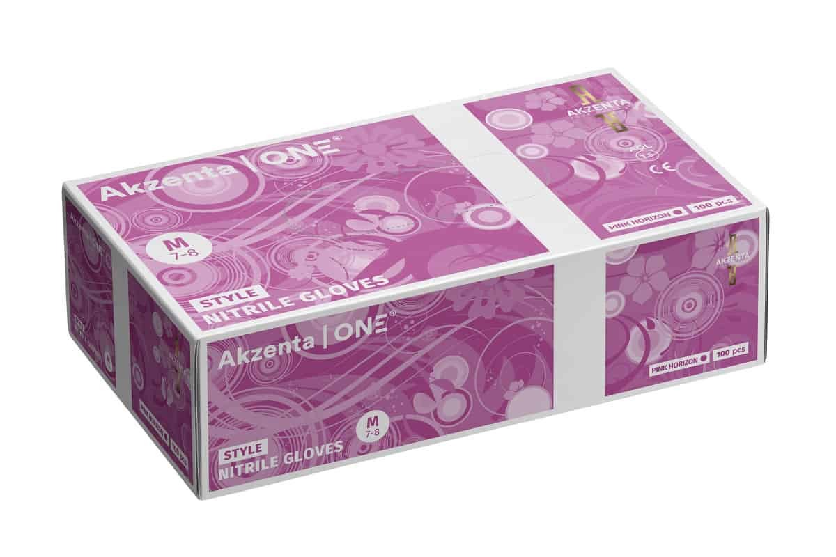 Akzenta Style Nitrile Pink Horizon S vyšetřovací rukavice 100 ks