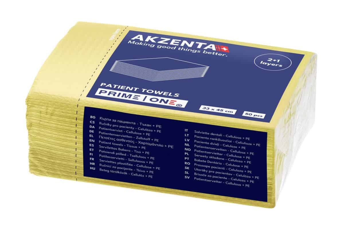 Akzenta Prime One 3-Ply Yellow jednorázový bryndák 50 ks