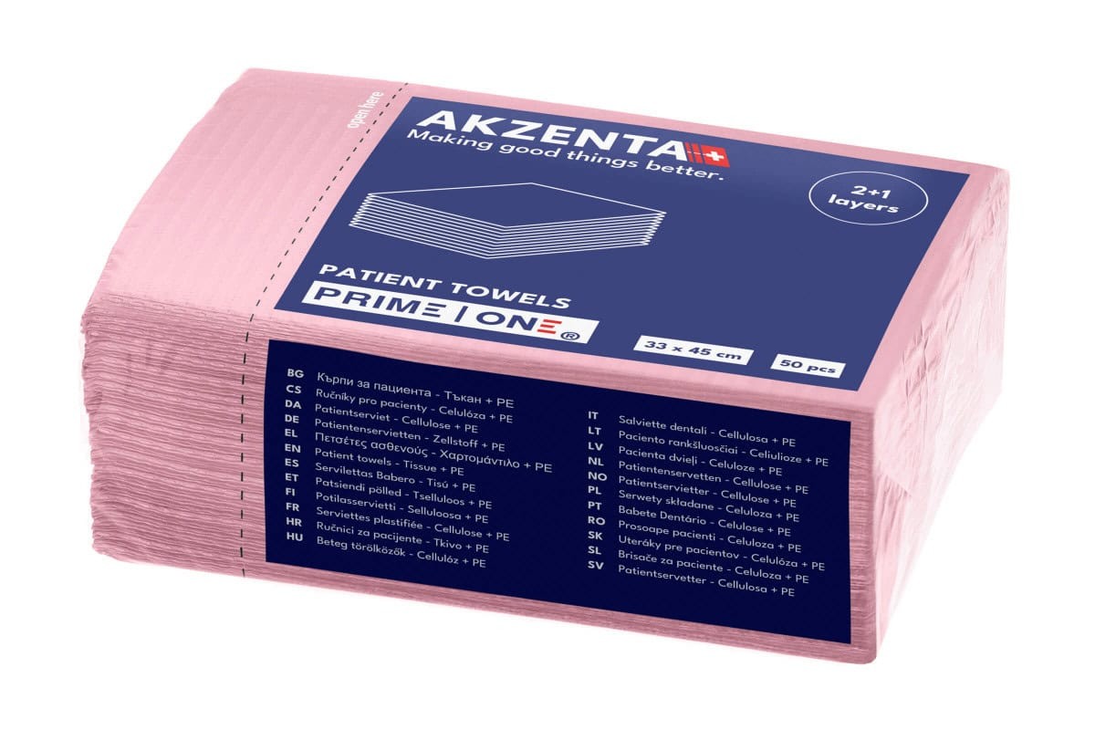 Akzenta Prime One 3-Ply Pink jednorázový bryndák 50 ks