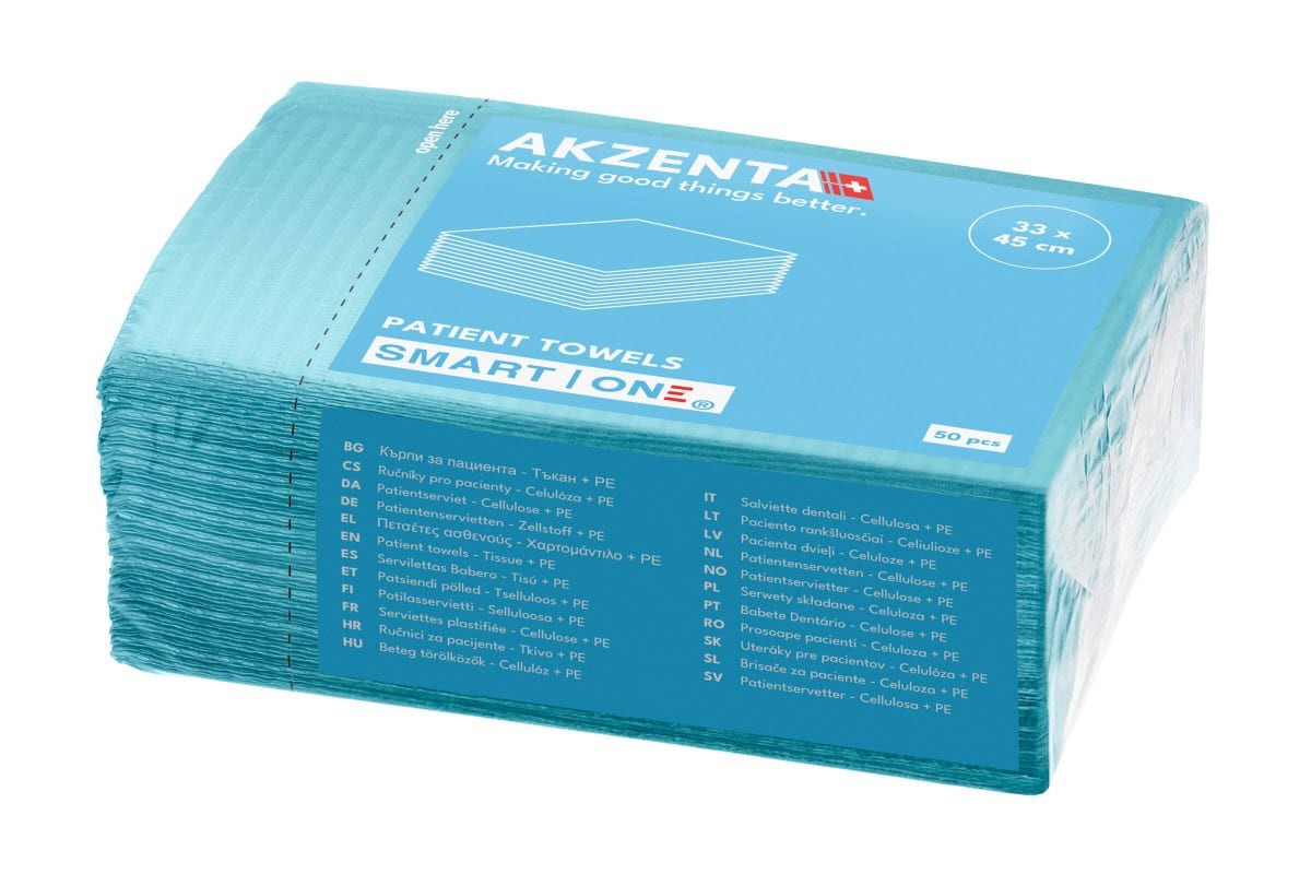 Akzenta Smart One 2-Ply Ice Blue jednorázový bryndák 50 ks