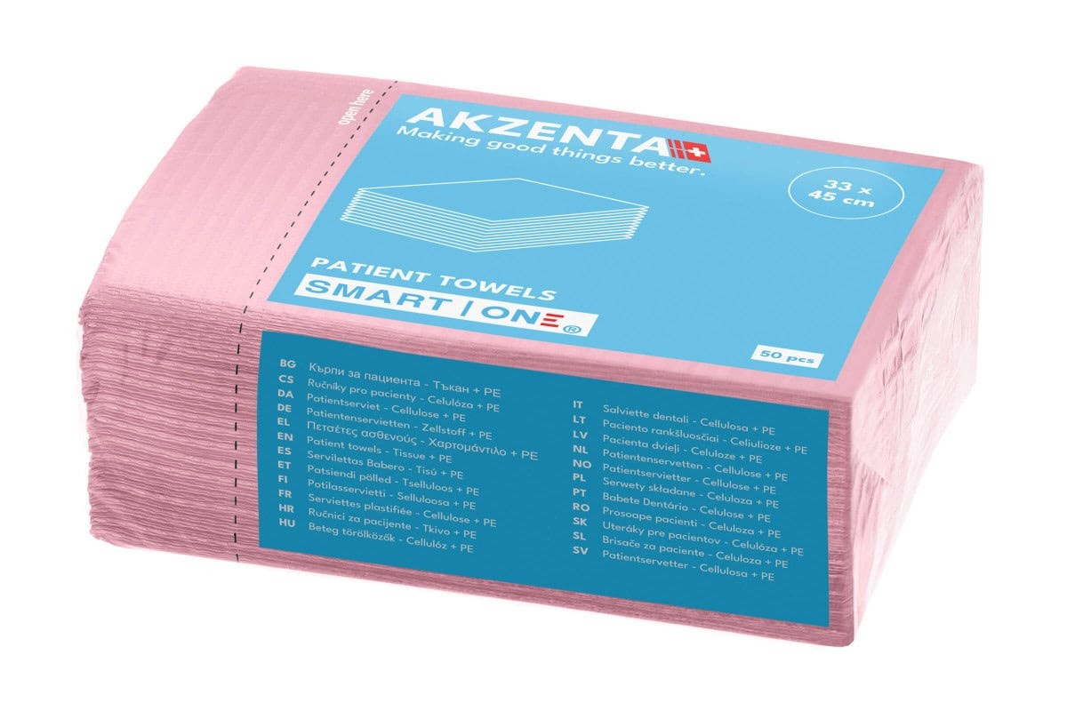 Akzenta Smart One 2-Ply Pink jednorázový bryndák 50 ks