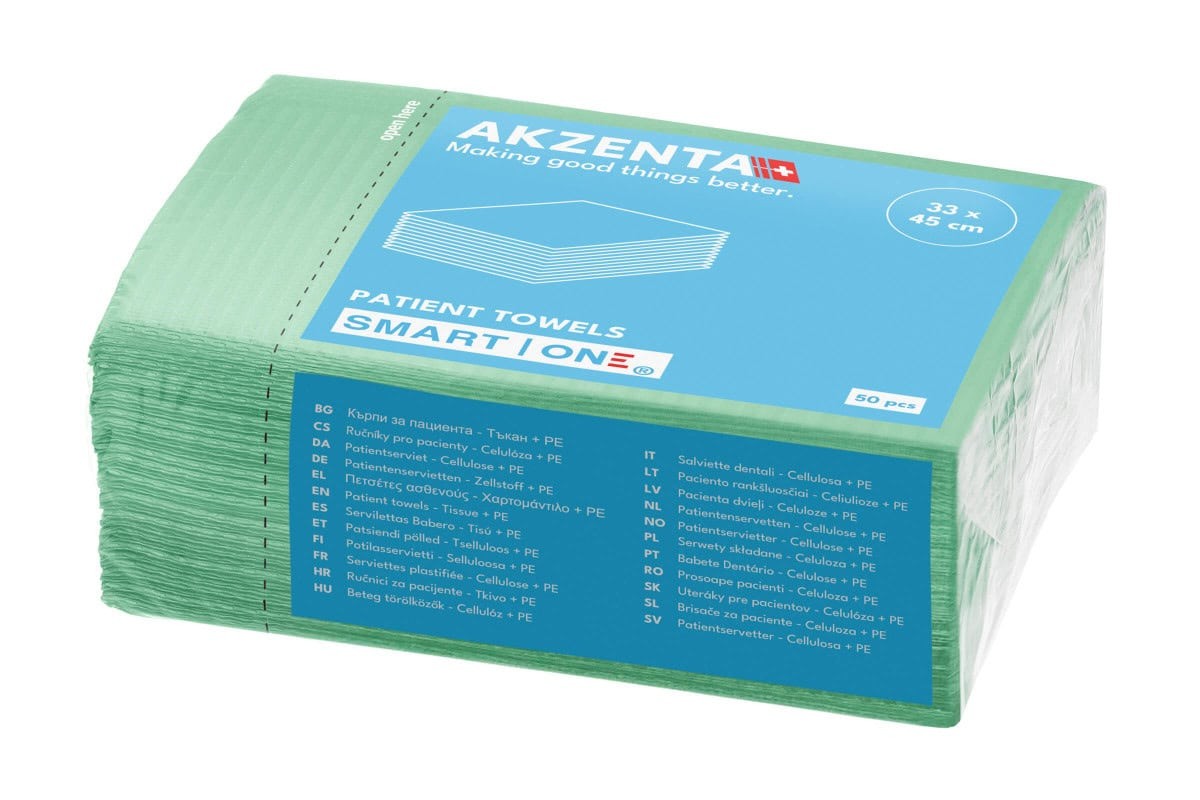 Akzenta Smart One 2-Ply Emerald Green jednorázový bryndák 50 ks