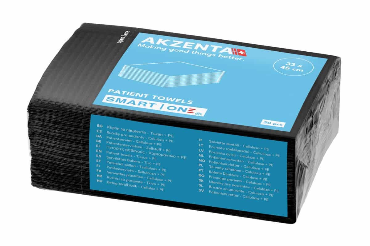 Akzenta Smart One 2-Ply Black jednorázový bryndák 50 ks
