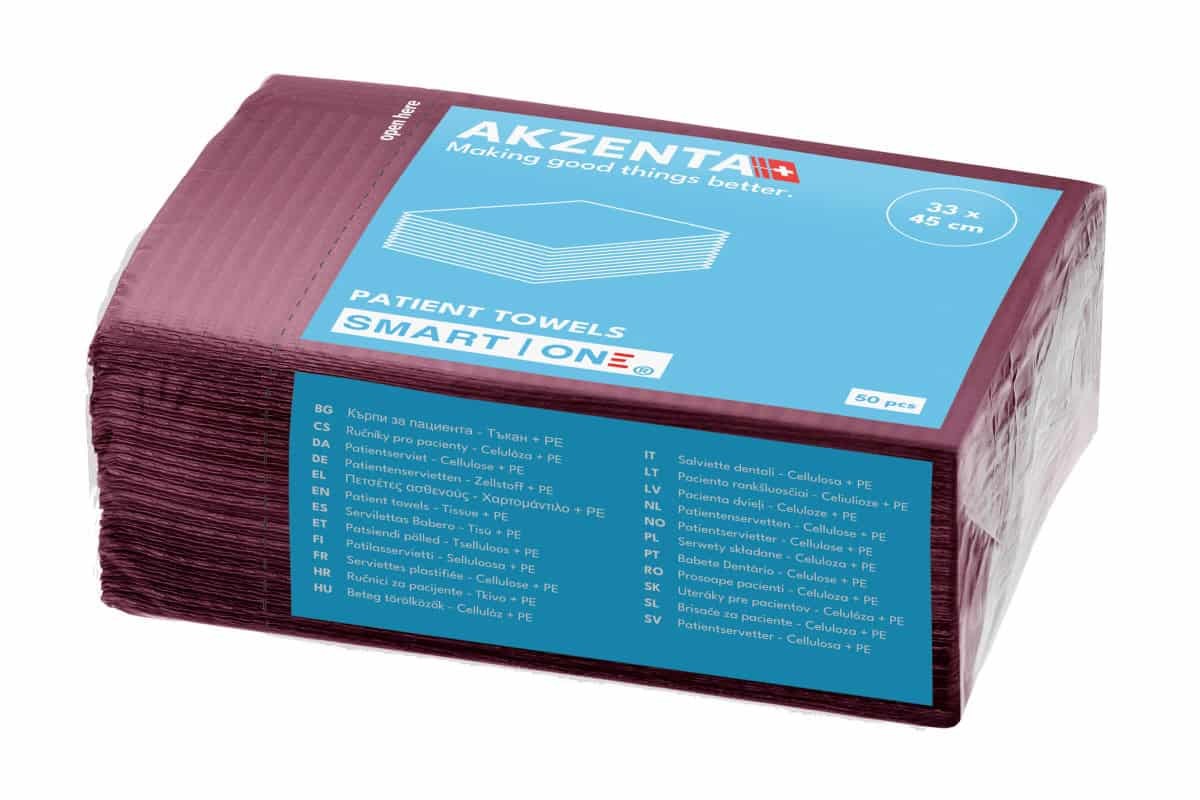 Akzenta Smart One 2-Ply Burgundy jednorázový bryndák 50 ks