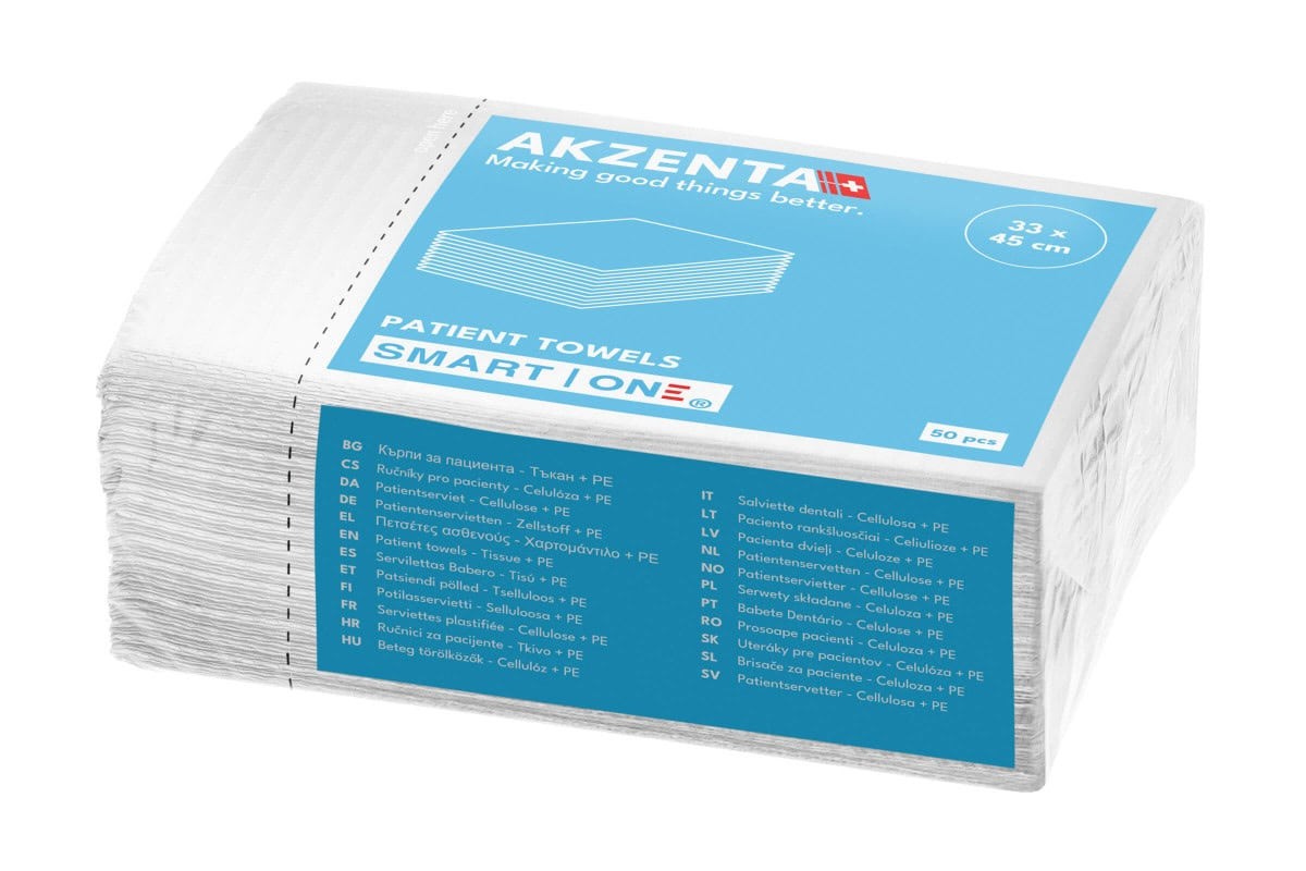 Akzenta Smart One 2-Ply White jednorázový bryndák 50 ks